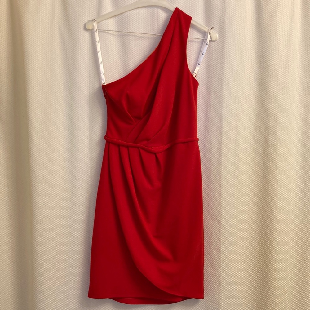 One Shoulder Red Dress